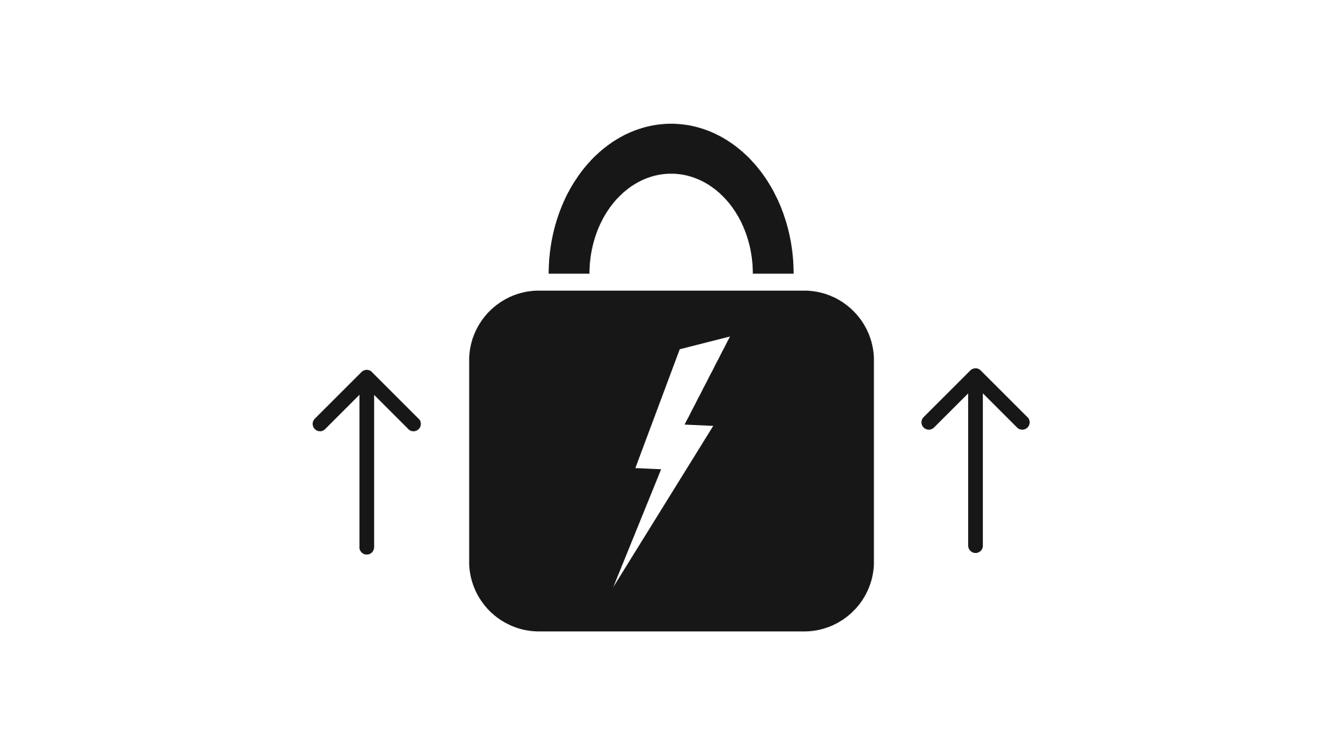 La imagen muestra un candado con el rayo que representa a CodeMasters y flechas apuntando hacia arriba. Esto representa la seguridad en las integraciones mientras tu el negocio crece.